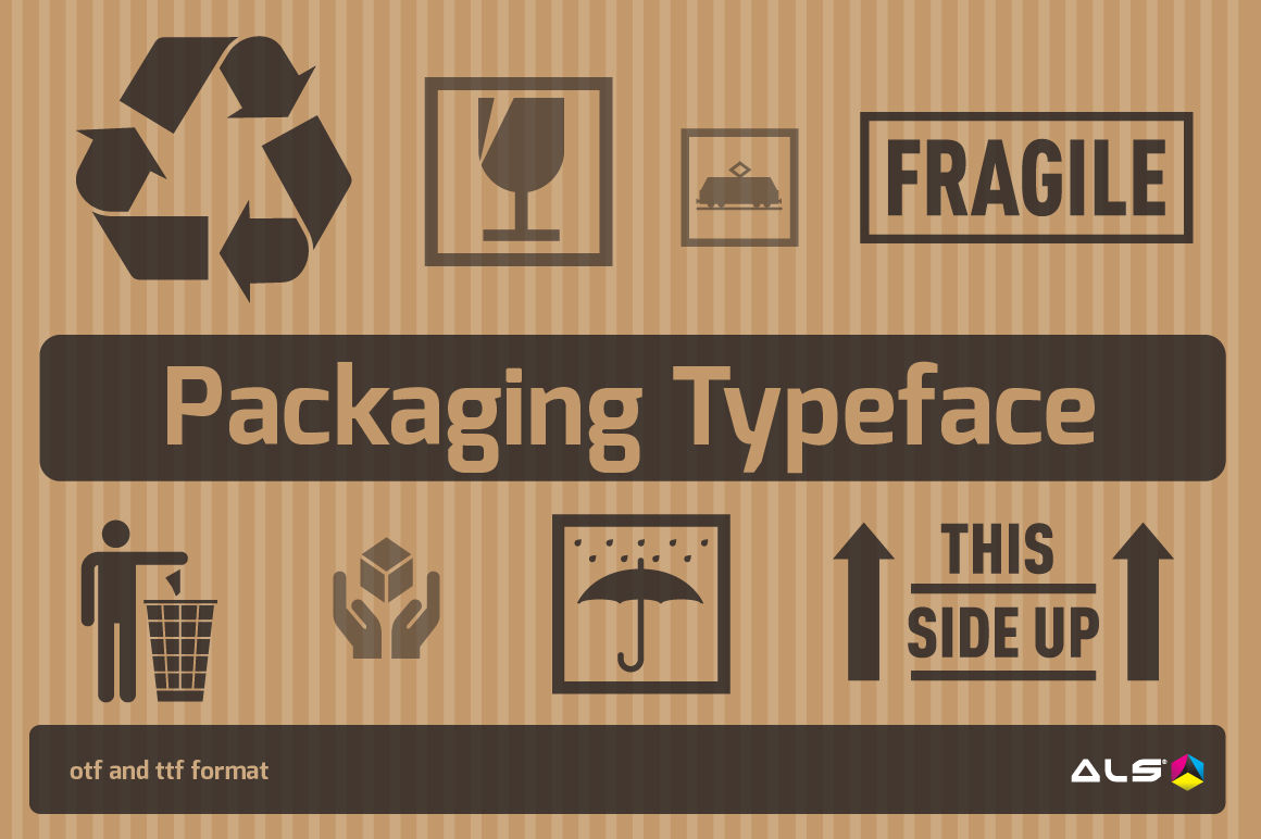 快递运输包装图形字体 Packaging Typeface